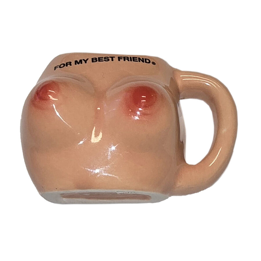 DIABLO PICANTE  ÍMÃ DE SEIO EM CANECA DE CERÂMICA “PARA MINHA MELHOR AMIGA”
