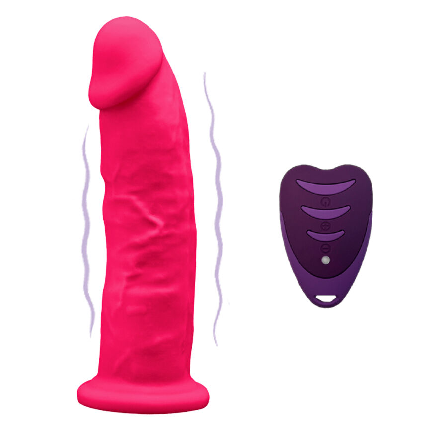 SILEXD - MODELO DE PÊNIS REALISTA 2 ROSA + CONTROLE REMOTO LRS 17 CM