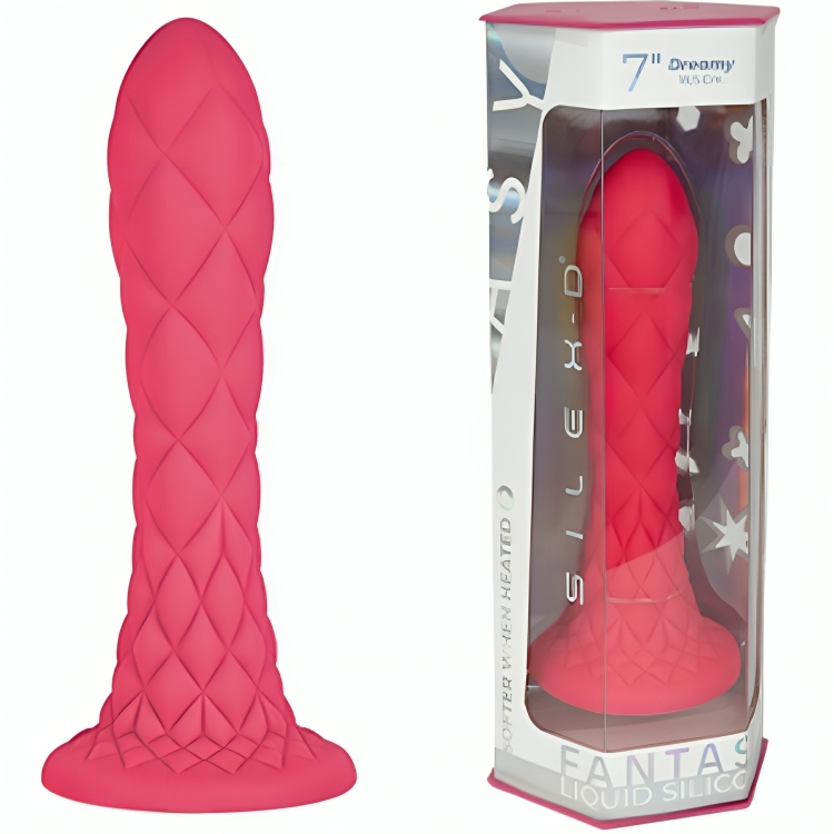 SILEXD - DREAMY DILDO FANTASY SILICONE LÍQUIDO TERMORATIVO FÚCSIA 18,5 CM